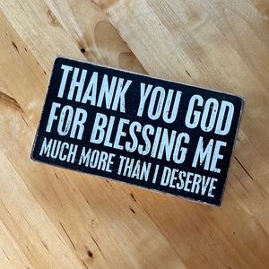 EUC Designs By Kathy wooden sign 7in wide, 4in tall, 1.5in deep